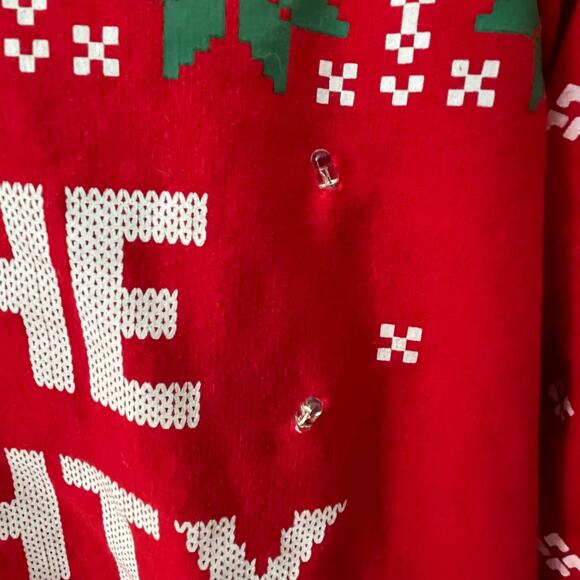Freeze ON THE NAUGHTY LIST Light Up Ugly Christmas Sweatshirt Size XL - Picture 4 of 5